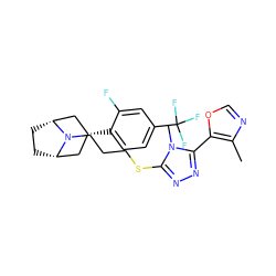 Cc1ncoc1-c1nnc(SCCCN2[C@H]3CC[C@@H]2C[C@H](c2ccc(C(F)(F)F)cc2F)C3)n1C ZINC000101638895