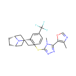 Cc1ncoc1-c1nnc(SCCCN2[C@H]3CC[C@@H]2C[C@H](c2cccc(C(F)(F)F)c2)C3)n1C ZINC000101638944