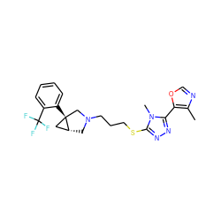 Cc1ncoc1-c1nnc(SCCCN2C[C@@H]3C[C@]3(c3ccccc3C(F)(F)F)C2)n1C ZINC000034443147