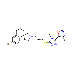 Cc1ncoc1-c1nnc(SCCCN2CC[C@]3(CCCc4cc(Br)ccc43)C2)n1C ZINC000064514026