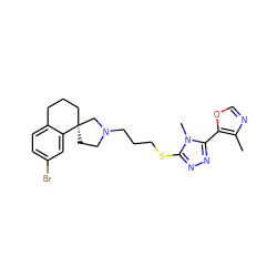 Cc1ncoc1-c1nnc(SCCCN2CC[C@]3(CCCc4ccc(Br)cc43)C2)n1C ZINC000064549469