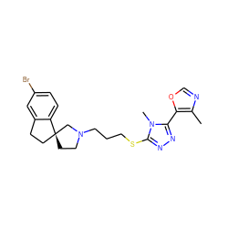 Cc1ncoc1-c1nnc(SCCCN2CC[C@]3(CCc4cc(Br)ccc43)C2)n1C ZINC000064527958