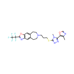 Cc1ncoc1-c1nnc(SCCCN2CCc3cc4nc(C(F)(F)C(F)(F)F)oc4cc3CC2)n1C ZINC000029126853