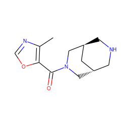 Cc1ncoc1C(=O)N1C[C@H]2CNC[C@@H](C2)C1 ZINC000169711255