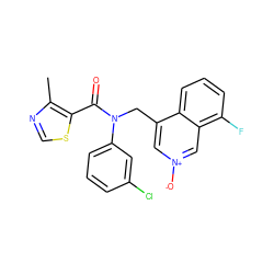 Cc1ncsc1C(=O)N(Cc1c[n+]([O-])cc2c(F)cccc12)c1cccc(Cl)c1 ZINC000040950113