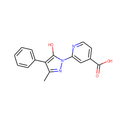 Cc1nn(-c2cc(C(=O)O)ccn2)c(O)c1-c1ccccc1 ZINC000146641514