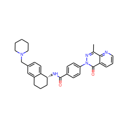 Cc1nn(-c2ccc(C(=O)N[C@@H]3CCCc4cc(CN5CCCCC5)ccc43)cc2)c(=O)c2cccnc12 ZINC000072122716