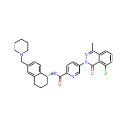 Cc1nn(-c2ccc(C(=O)N[C@@H]3CCCc4cc(CN5CCCCC5)ccc43)nc2)c(=O)c2c(Cl)cccc12 ZINC000072126257