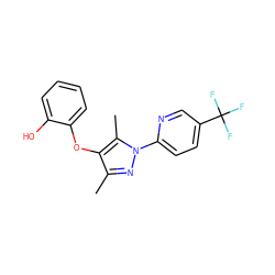 Cc1nn(-c2ccc(C(F)(F)F)cn2)c(C)c1Oc1ccccc1O ZINC000006389767