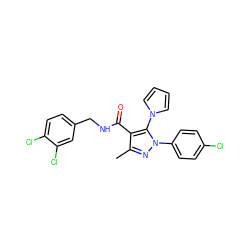 Cc1nn(-c2ccc(Cl)cc2)c(-n2cccc2)c1C(=O)NCc1ccc(Cl)c(Cl)c1 ZINC000014975669