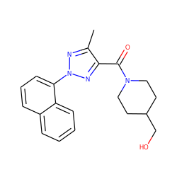 Cc1nn(-c2cccc3ccccc23)nc1C(=O)N1CCC(CO)CC1 ZINC001772612206