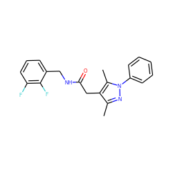 Cc1nn(-c2ccccc2)c(C)c1CC(=O)NCc1cccc(F)c1F ZINC000095565702