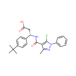 Cc1nn(-c2ccccc2)c(Cl)c1C(=O)N[C@@H](CC(=O)O)c1ccc(C(C)(C)C)cc1 ZINC000299857322