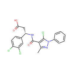 Cc1nn(-c2ccccc2)c(Cl)c1C(=O)N[C@@H](CC(=O)O)c1ccc(Cl)c(Cl)c1 ZINC000299854681