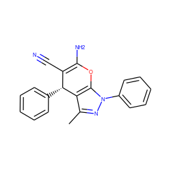 Cc1nn(-c2ccccc2)c2c1[C@H](c1ccccc1)C(C#N)=C(N)O2 ZINC000000038756