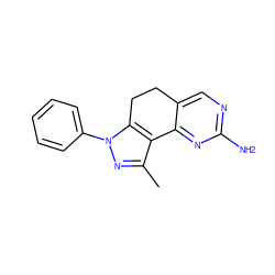 Cc1nn(-c2ccccc2)c2c1-c1nc(N)ncc1CC2 ZINC000039201286