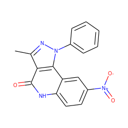 Cc1nn(-c2ccccc2)c2c1c(=O)[nH]c1ccc([N+](=O)[O-])cc12 ZINC000013588970