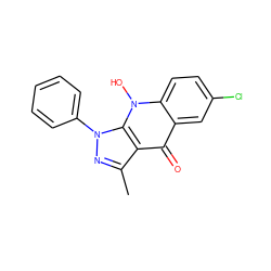 Cc1nn(-c2ccccc2)c2c1c(=O)c1cc(Cl)ccc1n2O ZINC000014959949