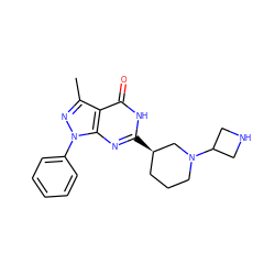 Cc1nn(-c2ccccc2)c2nc([C@@H]3CCCN(C4CNC4)C3)[nH]c(=O)c12 ZINC000165099044