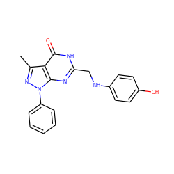 Cc1nn(-c2ccccc2)c2nc(CNc3ccc(O)cc3)[nH]c(=O)c12 ZINC000653821696