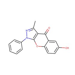 Cc1nn(-c2ccccc2)c2oc3ccc(O)cc3c(=O)c12 ZINC000012405798