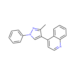 Cc1nn(-c2ccccc2)cc1-c1ccnc2ccccc12 ZINC000084635524