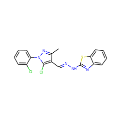 Cc1nn(-c2ccccc2Cl)c(Cl)c1/C=N/Nc1nc2ccccc2s1 ZINC000004925346