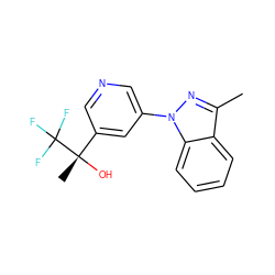 Cc1nn(-c2cncc([C@](C)(O)C(F)(F)F)c2)c2ccccc12 ZINC000221343886