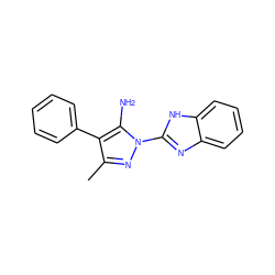 Cc1nn(-c2nc3ccccc3[nH]2)c(N)c1-c1ccccc1 ZINC000000118408