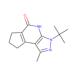 Cc1nn(C(C)(C)C)c2[nH]c(=O)c3c(c12)CCC3 ZINC000040955355