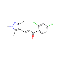 Cc1nn(C)c(C)c1/C=C/C(=O)c1ccc(Cl)cc1Cl ZINC000004754034