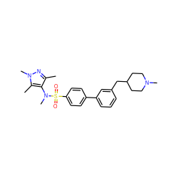 Cc1nn(C)c(C)c1N(C)S(=O)(=O)c1ccc(-c2cccc(CC3CCN(C)CC3)c2)cc1 ZINC000199939692