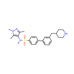 Cc1nn(C)c(C)c1N(C)S(=O)(=O)c1ccc(-c2cccc(CC3CCNCC3)c2)cc1 ZINC000199942467