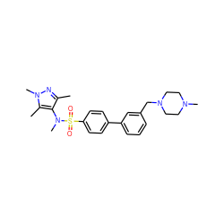 Cc1nn(C)c(C)c1N(C)S(=O)(=O)c1ccc(-c2cccc(CN3CCN(C)CC3)c2)cc1 ZINC000199939790