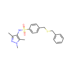 Cc1nn(C)c(C)c1NS(=O)(=O)c1ccc(CSCc2ccccc2)cc1 ZINC000199944076