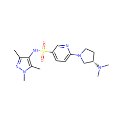 Cc1nn(C)c(C)c1NS(=O)(=O)c1ccc(N2CC[C@H](N(C)C)C2)nc1 ZINC000199946318