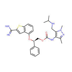 Cc1nn(C)c(CNC(C)C)c1NC(=O)OC[C@H](Oc1cccc2sc(C(=N)N)cc12)c1ccccc1 ZINC000045388715