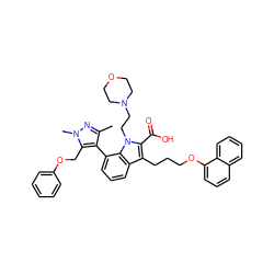 Cc1nn(C)c(COc2ccccc2)c1-c1cccc2c(CCCOc3cccc4ccccc34)c(C(=O)O)n(CCN3CCOCC3)c12 ZINC000299855547