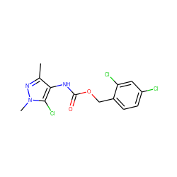 Cc1nn(C)c(Cl)c1NC(=O)OCc1ccc(Cl)cc1Cl ZINC000004088928