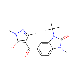 Cc1nn(C)c(O)c1C(=O)c1ccc2c(c1)n(C(C)(C)C)c(=O)n2C ZINC000299870713