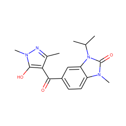 Cc1nn(C)c(O)c1C(=O)c1ccc2c(c1)n(C(C)C)c(=O)n2C ZINC000299861769
