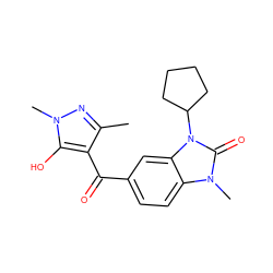 Cc1nn(C)c(O)c1C(=O)c1ccc2c(c1)n(C1CCCC1)c(=O)n2C ZINC000299866419