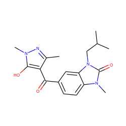 Cc1nn(C)c(O)c1C(=O)c1ccc2c(c1)n(CC(C)C)c(=O)n2C ZINC000299861963