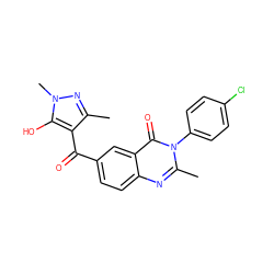 Cc1nn(C)c(O)c1C(=O)c1ccc2nc(C)n(-c3ccc(Cl)cc3)c(=O)c2c1 ZINC000299835218