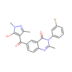 Cc1nn(C)c(O)c1C(=O)c1ccc2nc(C)n(-c3cccc(Br)c3)c(=O)c2c1 ZINC000299839620
