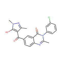 Cc1nn(C)c(O)c1C(=O)c1ccc2nc(C)n(-c3cccc(Cl)c3)c(=O)c2c1 ZINC000299820863