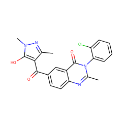 Cc1nn(C)c(O)c1C(=O)c1ccc2nc(C)n(-c3ccccc3Cl)c(=O)c2c1 ZINC000299819021