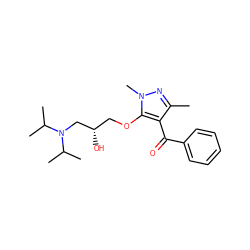 Cc1nn(C)c(OC[C@H](O)CN(C(C)C)C(C)C)c1C(=O)c1ccccc1 ZINC000013555929