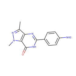 Cc1nn(C)c2c(=O)[nH]c(-c3ccc(N)cc3)nc12 ZINC000028086243