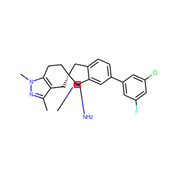 Cc1nn(C)c2c1C[C@]1(CC2)Cc2ccc(-c3cc(F)cc(Cl)c3)cc2[C@@]12N=C(N)N(C)O2 ZINC000201230944